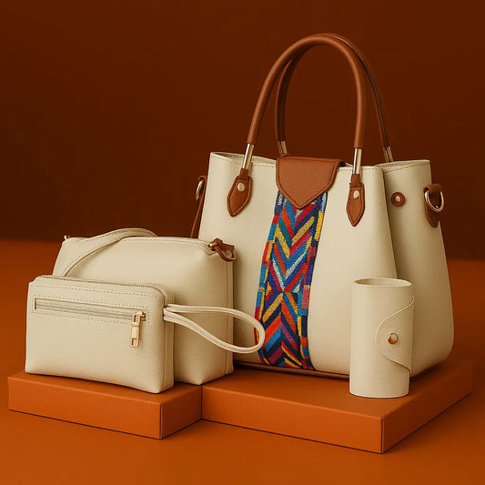 4 Pcs Diamond handbag(White)
